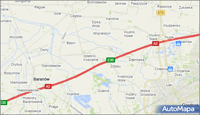 mapa Izdebno Nowe, Izdebno Nowe na mapie Targeo