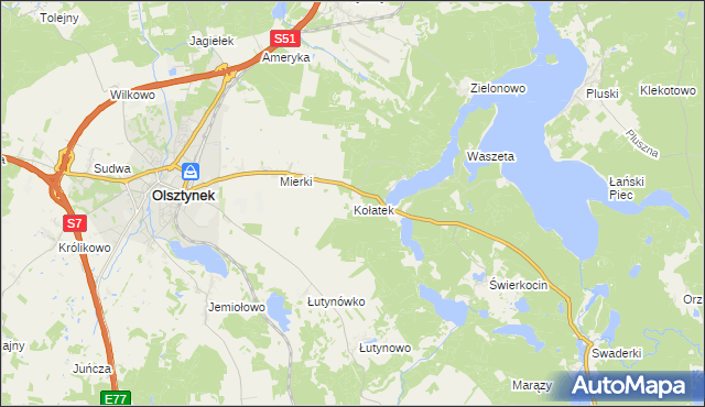 mapa Kołatek, Kołatek na mapie Targeo