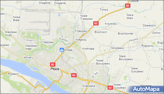 mapa Kostrogaj, Kostrogaj na mapie Targeo