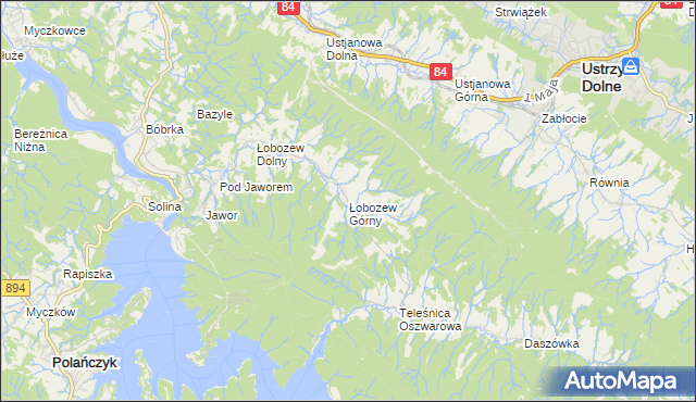 mapa Łobozew Górny, Łobozew Górny na mapie Targeo