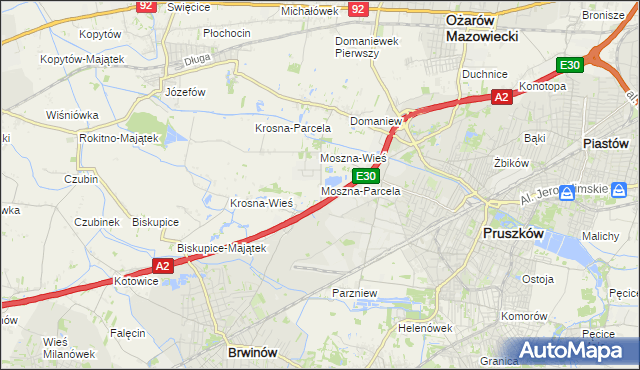 mapa Moszna-Parcela, Moszna-Parcela na mapie Targeo