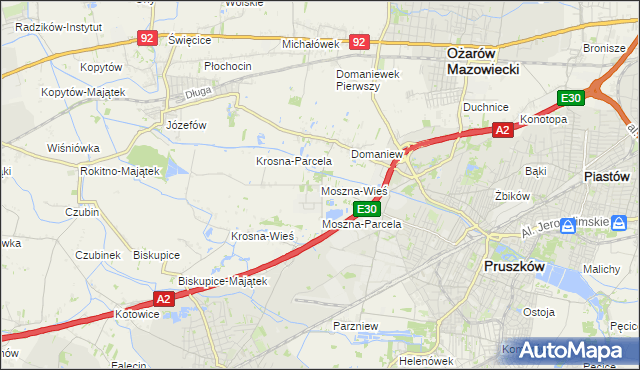 mapa Moszna-Wieś, Moszna-Wieś na mapie Targeo