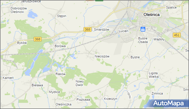 mapa Nieciszów, Nieciszów na mapie Targeo