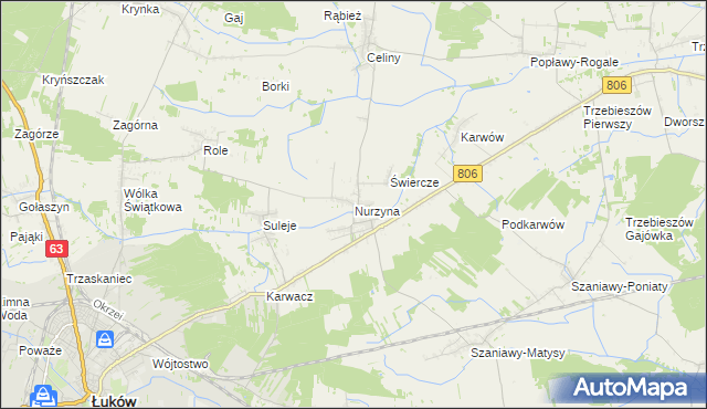 mapa Nurzyna, Nurzyna na mapie Targeo