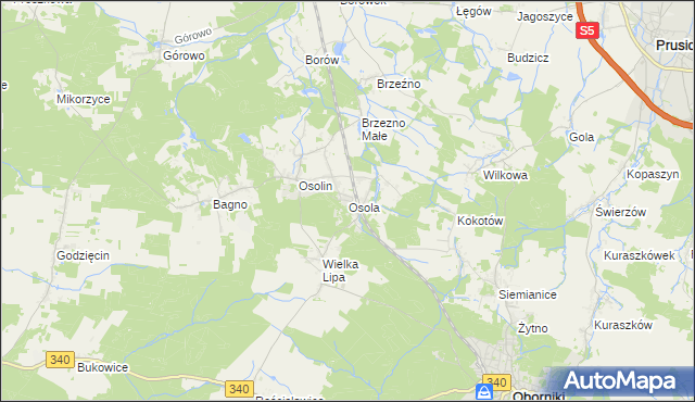 mapa Osola, Osola na mapie Targeo