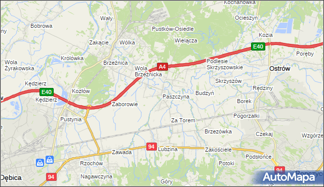 mapa Paszczyna, Paszczyna na mapie Targeo