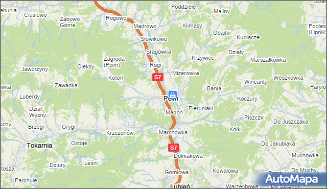 mapa Pcim, Pcim na mapie Targeo