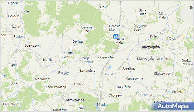 mapa Podrwinów, Podrwinów na mapie Targeo