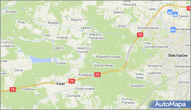 mapa Podwierzchowiec, Podwierzchowiec na mapie Targeo