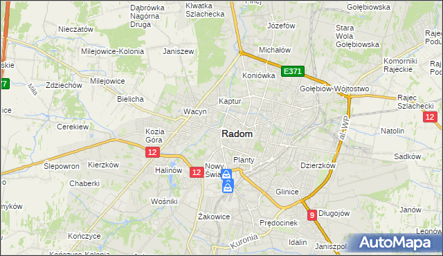 mapa Radomia, Radom na mapie Targeo