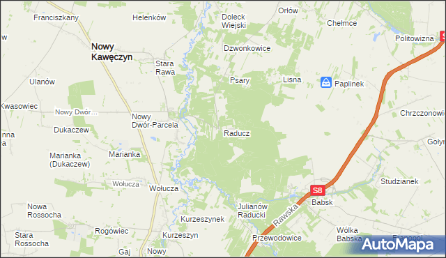 mapa Raducz, Raducz na mapie Targeo