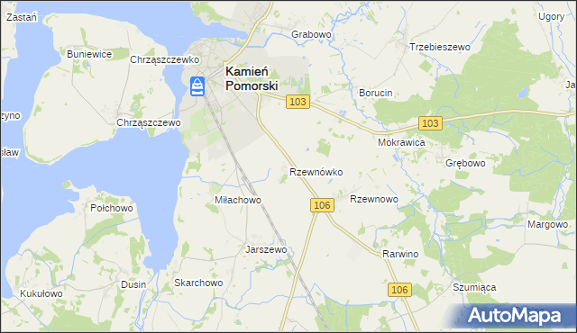 mapa Rzewnówko, Rzewnówko na mapie Targeo