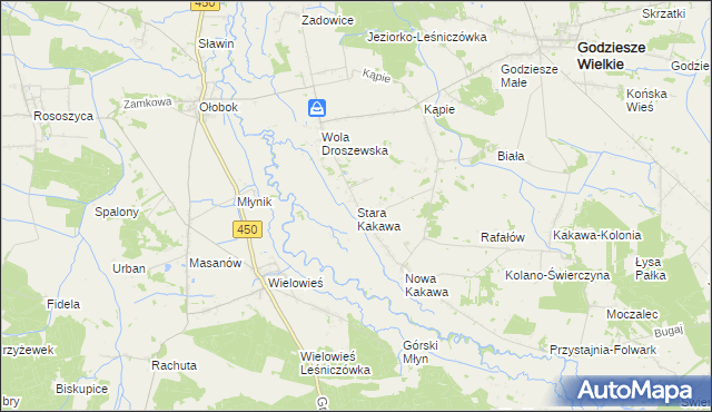 mapa Stara Kakawa, Stara Kakawa na mapie Targeo