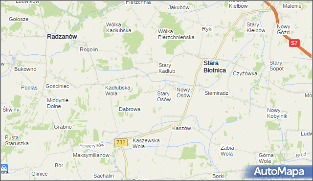 mapa Stary Osów, Stary Osów na mapie Targeo