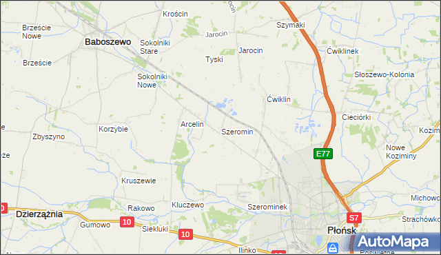 mapa Szeromin, Szeromin na mapie Targeo