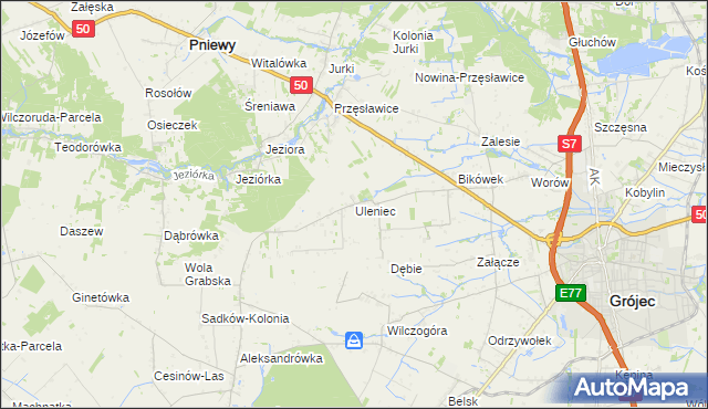 mapa Uleniec, Uleniec na mapie Targeo