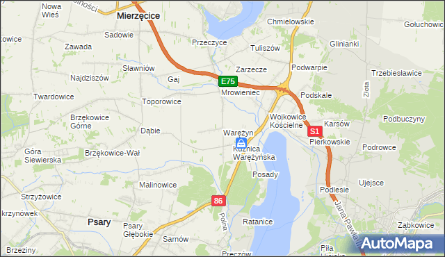 mapa Warężyn, Warężyn na mapie Targeo