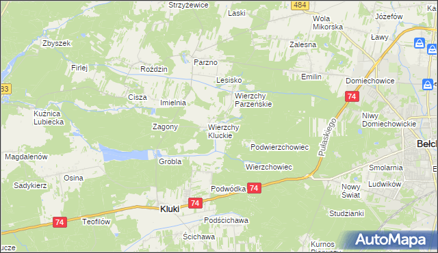 mapa Wierzchy Strzyżewskie, Wierzchy Strzyżewskie na mapie Targeo