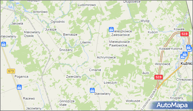 mapa Achrymowce, Achrymowce na mapie Targeo