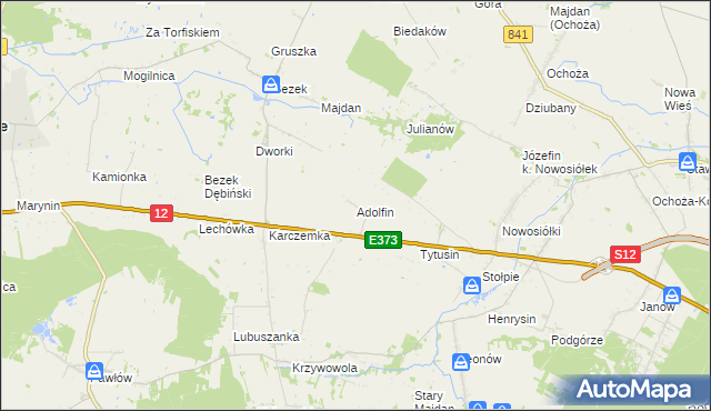 mapa Adolfin gmina Siedliszcze, Adolfin gmina Siedliszcze na mapie Targeo