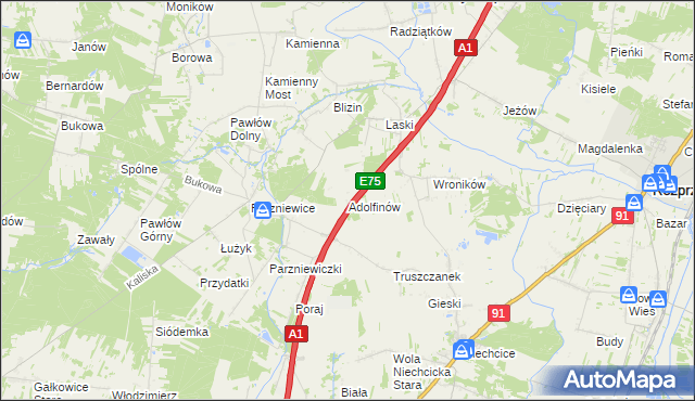 mapa Adolfinów, Adolfinów na mapie Targeo