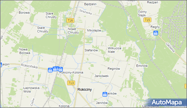 mapa Albertów gmina Rokiciny, Albertów gmina Rokiciny na mapie Targeo