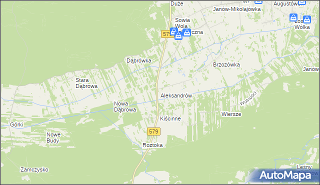 mapa Aleksandrów gmina Czosnów, Aleksandrów gmina Czosnów na mapie Targeo