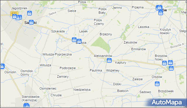 mapa Aleksandrów gmina Iłów, Aleksandrów gmina Iłów na mapie Targeo
