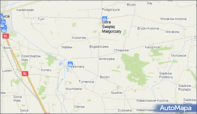 mapa Ambrożew, Ambrożew na mapie Targeo