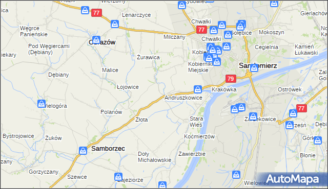 mapa Andruszkowice, Andruszkowice na mapie Targeo