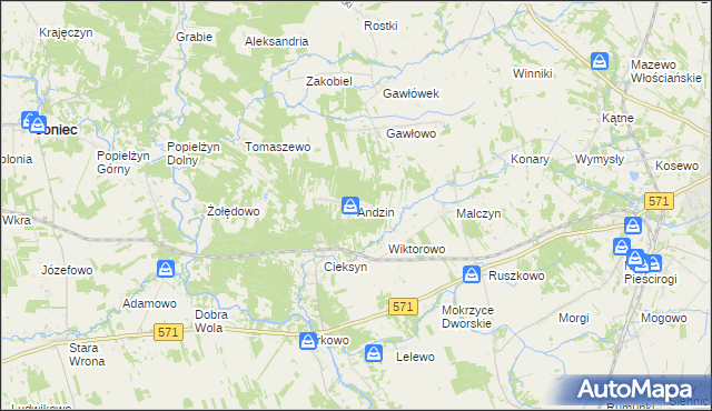mapa Andzin, Andzin na mapie Targeo