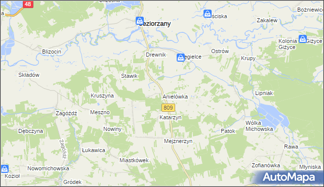 mapa Anielówka gmina Michów, Anielówka gmina Michów na mapie Targeo