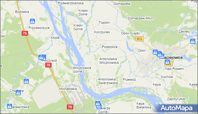 mapa Antoniówka Wilczkowska, Antoniówka Wilczkowska na mapie Targeo