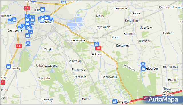 mapa Arkadia, Arkadia na mapie Targeo