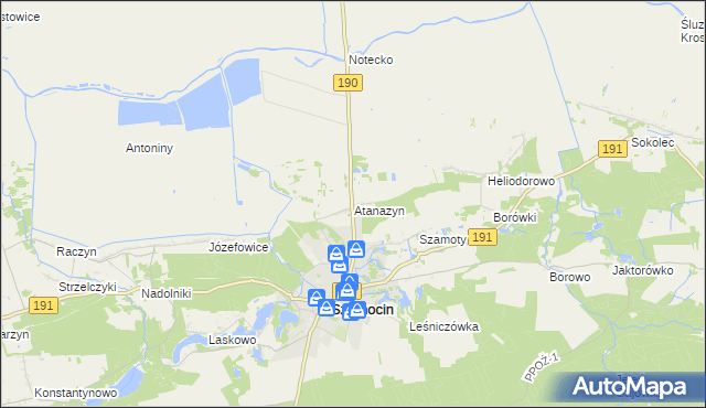 mapa Atanazyn, Atanazyn na mapie Targeo