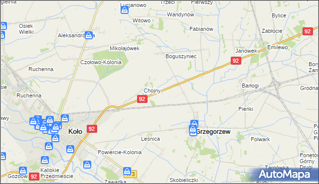 mapa Autostrada, Autostrada na mapie Targeo
