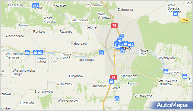mapa Babilon gmina Lipsko, Babilon gmina Lipsko na mapie Targeo