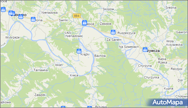 mapa Bachów, Bachów na mapie Targeo