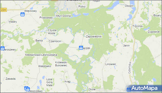 mapa Bączek, Bączek na mapie Targeo