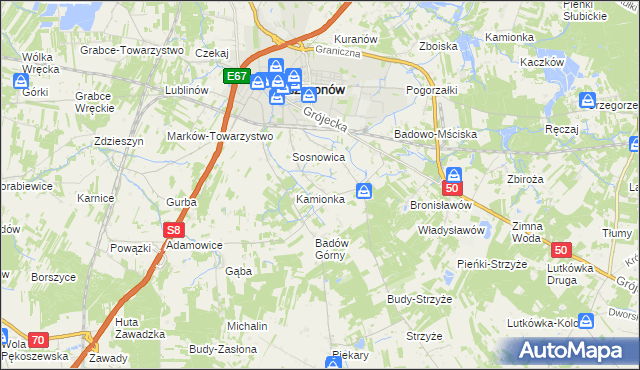 mapa Badowo-Dańki, Badowo-Dańki na mapie Targeo