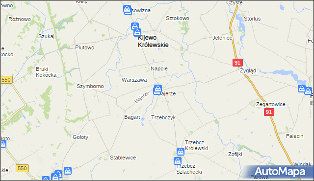 mapa Bajerze, Bajerze na mapie Targeo