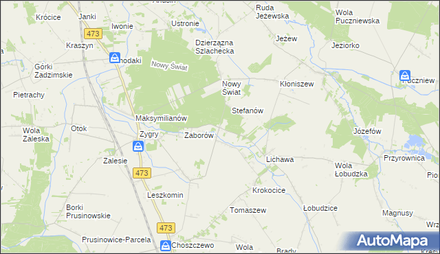 mapa Bąki gmina Zadzim, Bąki gmina Zadzim na mapie Targeo