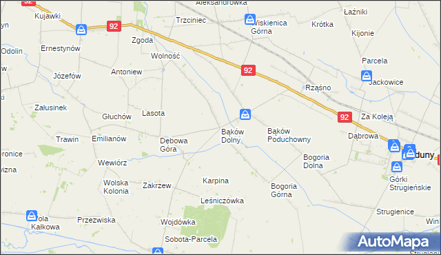 mapa Bąków Dolny, Bąków Dolny na mapie Targeo