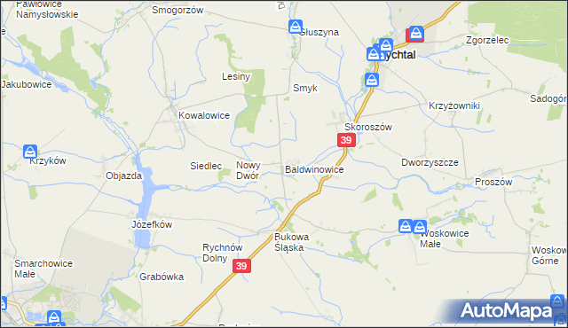 mapa Baldwinowice gmina Namysłów, Baldwinowice gmina Namysłów na mapie Targeo