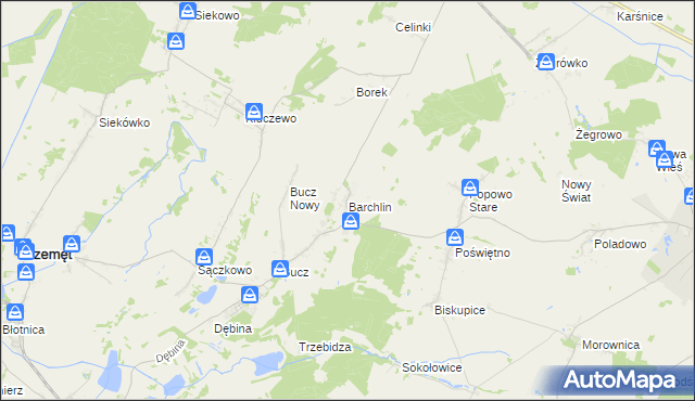 mapa Barchlin, Barchlin na mapie Targeo