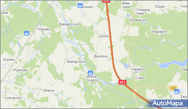 mapa Bardzlino, Bardzlino na mapie Targeo