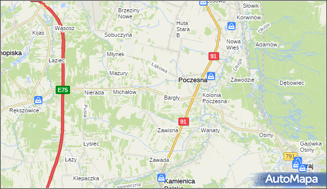 mapa Bargły, Bargły na mapie Targeo