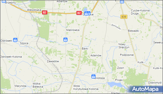 mapa Barki, Barki na mapie Targeo