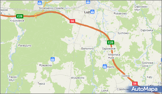 mapa Barłomino, Barłomino na mapie Targeo