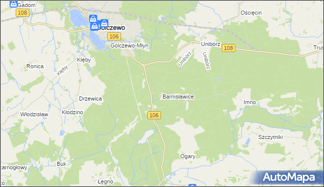 mapa Barnisławice, Barnisławice na mapie Targeo